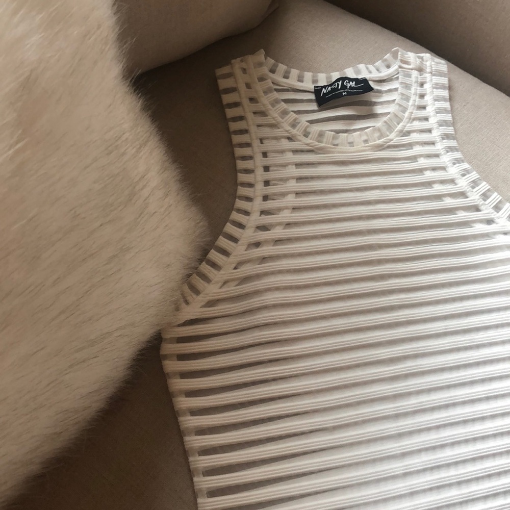 Nasty Gal white stripe tank top